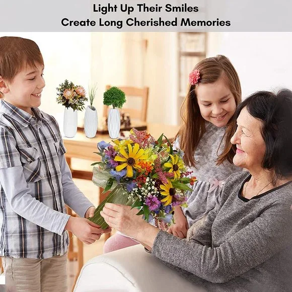 New 3 Ceramic Flower Vase Set Rustic Decor - Picture 5 of 6